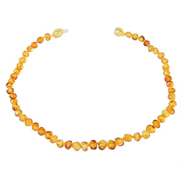Collar de Ámbar Báltico Natural con Cadena para Bebés
