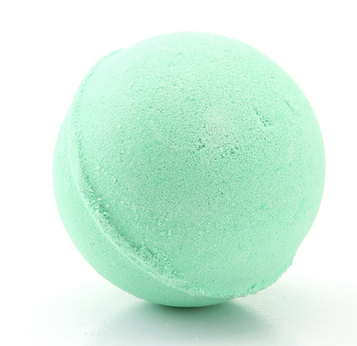 A single, round, light green bath bomb with a slightly textured surface, ready for a relaxing bath. - Image 7