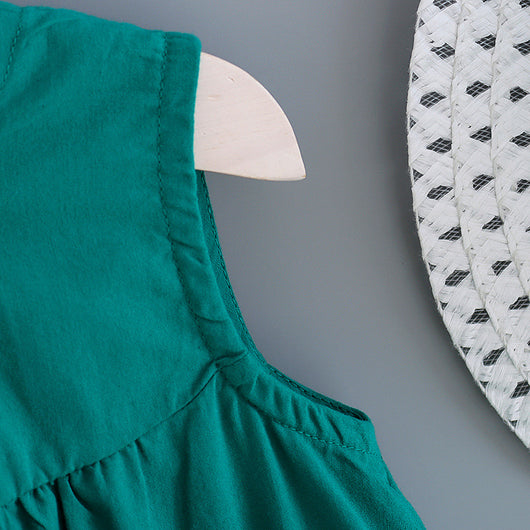Vestido Infantil Sin Mangas Cuello Redondo - Colores Sólidos Verano - Image 18