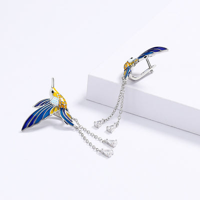 Aretes Colibrí Resina Epoxi Estilo Country - Diseño Animal para Mujer - Image 2
