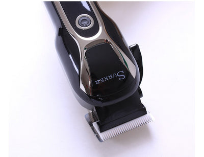 Black and silver hair clipper with an LCD display showing '100' and 'TURBO', featuring a power button and textured blade. - Image 5