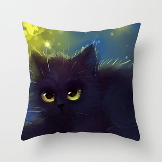 Funda de Almohada Decorativa Gato Cartoon Tela Melocotón para Home Office - Image 14