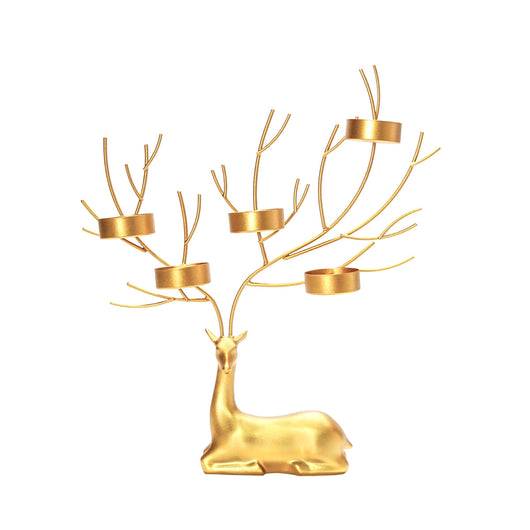 Candelabro Navideño de Hierro Forjado con Reno - Decoración Romántica - Image 5