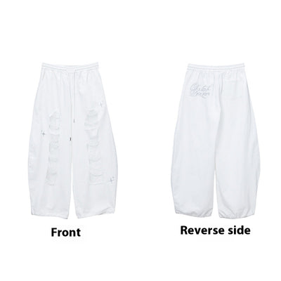 Pantalones Casuales Rotos con Parches Denim para Bailar - Image 2