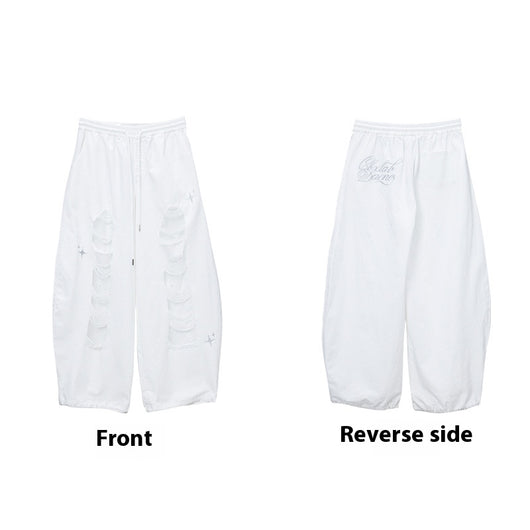 Pantalones Casuales Rotos con Parches Denim para Bailar - Image 2