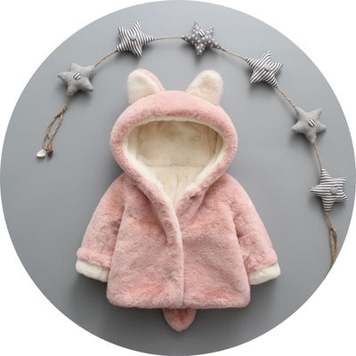 Chaqueta Infantil Otoño-Invierno con Forro de Conejo y Terciopelo Grueso - Estilo Coreano