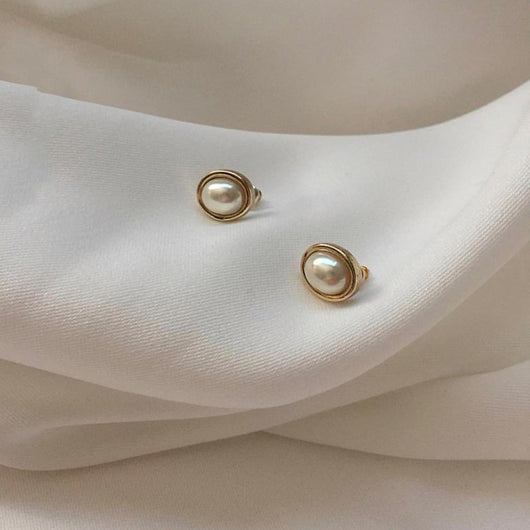 Aretes de Perla Retro Minimalistas - Image 2