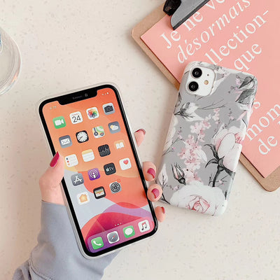 Funda Vintage de Flores y Hojas Compatible con Apple - Image 3