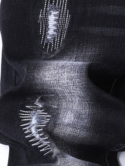 Pantalones Vaqueros Stretch Rotos con Detalles Bordados para Hombre - Image 14