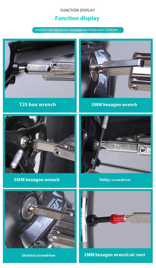 Kit de Herramientas 8 en 1 para Bicicleta - Juego Multifuncional de Reparación - Image 22