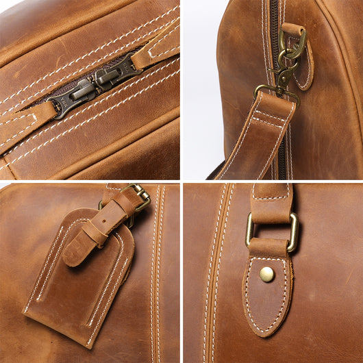 Bolsa de Viaje Portátil para Hombre en Cuero Genuino Estilo Retro - Image 35