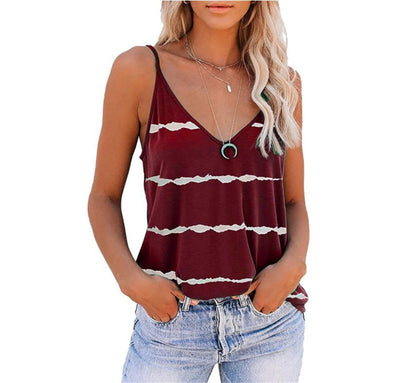 Camiseta sin Mangas Escote V Rayas Estampado - Image 10