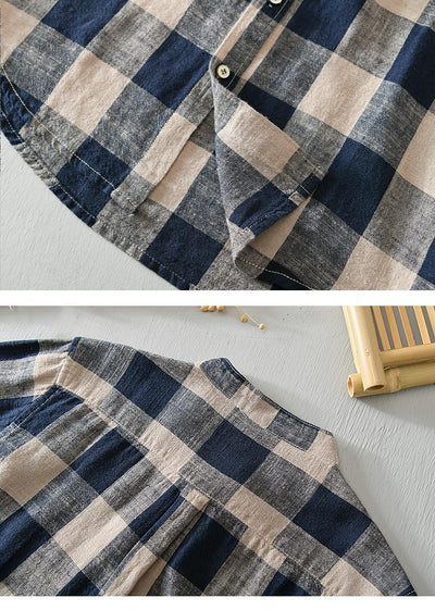 Camisa Cuadros Casual de Manga 3/4 para Hombre - Image 10