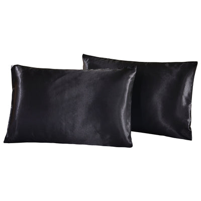 Funda de Almohada Satinada de Color Puro con Acabado Seda Imitación - Image 14
