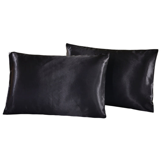 Funda de Almohada Satinada de Color Puro con Acabado Seda Imitación - Image 14