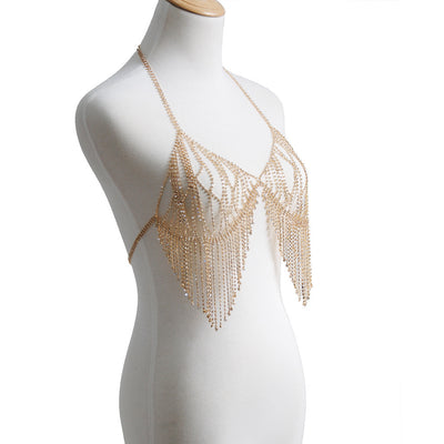Bikini con Cadena de Cristales y Flecos - Image 3