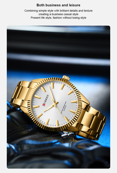 Reloj Empresarial Impermeable para Hombre con Correa de Pasador - Image 8