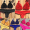 Bikini Triangular Floral Cosido - Estilo Europa Tendencia