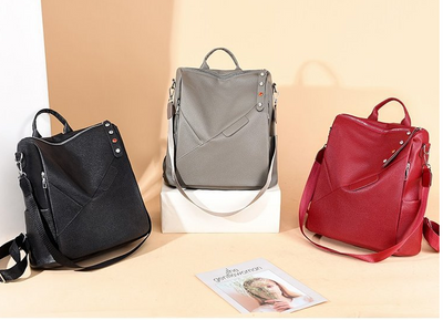 Mochila de Cuero PU Estilo Universitario para Mujer - Bolso Escolar Minimalista - Image 9