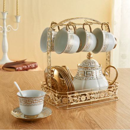 Juego de Taza y Plato de Cerámica Lujo para Café y Té - Image 3