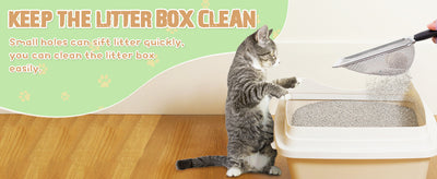 Pala Sanitaria de Acero Inoxidable con Malla - Limpiador de Arenero para Gatos - Image 8