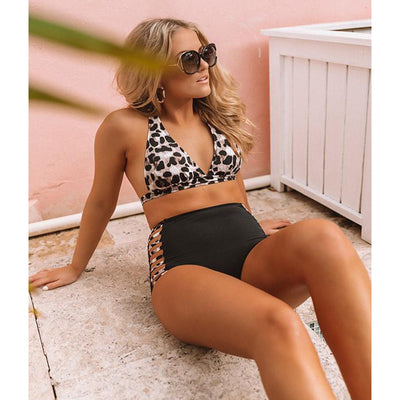Bikini de Cintura Alta con Estampado de Leopardo - Image 8