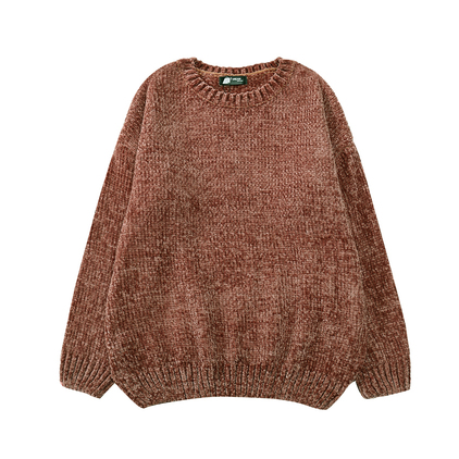Suéter Chenilla Oversized con Capucha - Estilo Coreano para Otoño e Invierno - Image 5