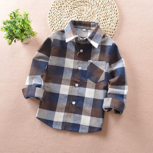 Camisa Cuadriculada Infantil de Algodón para Niños y Niñas - Image 22