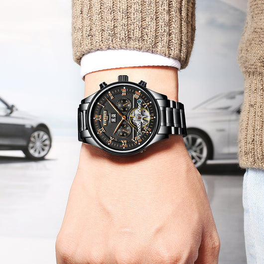 Reloj Mecánico Tourbillon Hueco KINYUED - Image 5