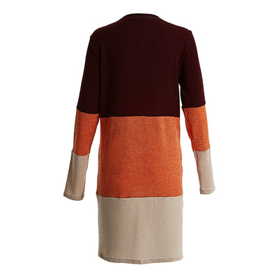 Cardigan de Punto Tricolor con Costuras Decorativas - Image 3
