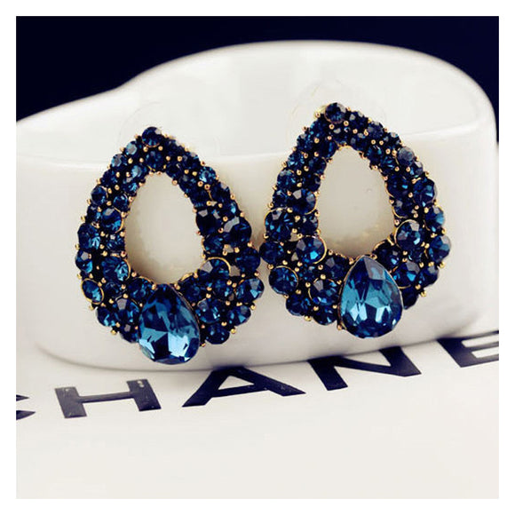 Aretes de Diamante Zafiro Gota de Agua - Diseño Elegante