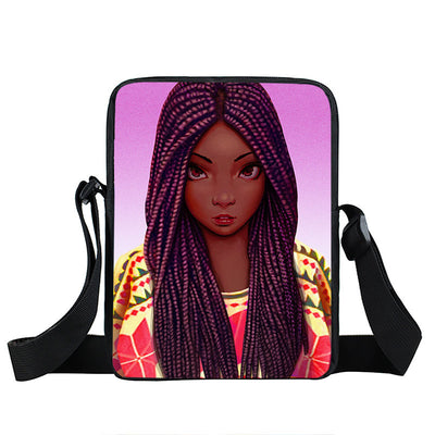 Bolso Diagonal con Diseño de Niña Afro - Negro - Image 21