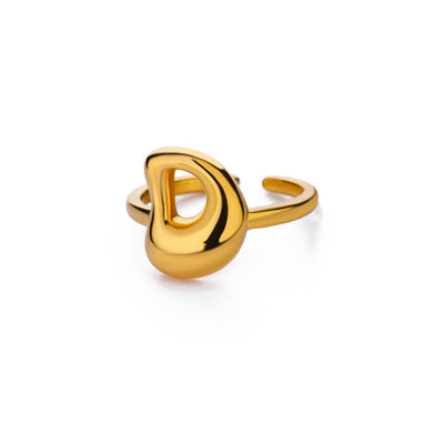 Anillo de Letras Bubble Dorado en Oro 18K Chapado - Image 69