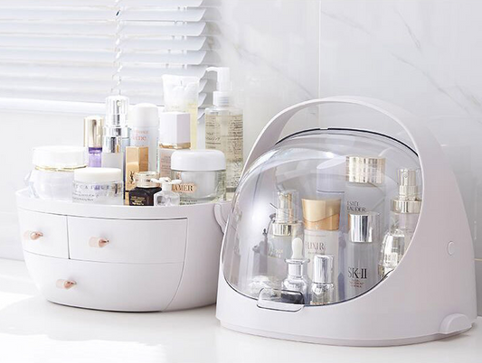 Organizador de Maquillaje Portátil con Espejo y Protección Antipolvo - Image 2