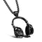 Titanium fashion music headset earplugs pendant necklace for men Negro