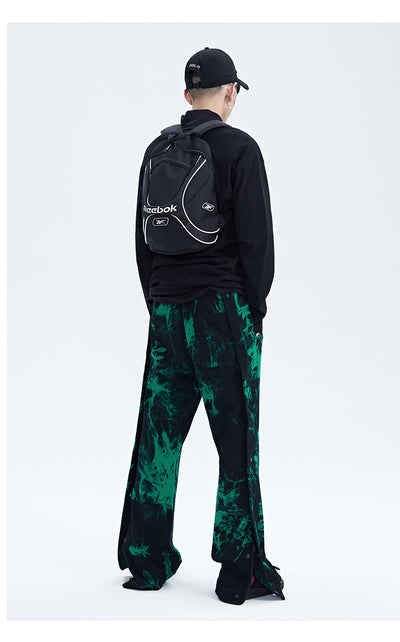 Pantalones Hombre Tie Dye Negro y Verde con Cierre de Cremallera - Image 8