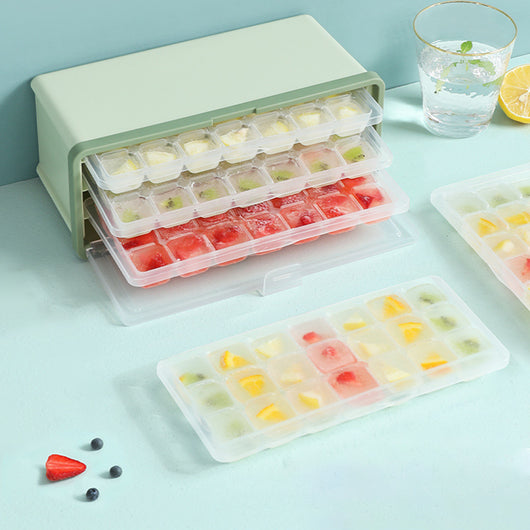 Molde de Hielo con Cajón, Tapa y Contenedor para Enfriar Bebidas