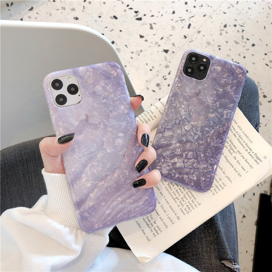 Funda de Silicona con Patrón de Concha Púrpura