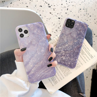 Funda de Silicona con Patrón de Concha Púrpura