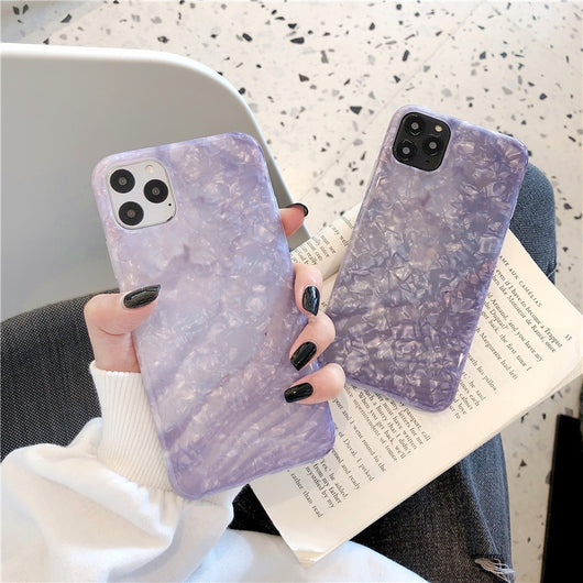 Funda de Silicona con Patrón de Concha Púrpura