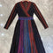 Vestido Otoñal Cintura Alta Rayas Arcoíris Degradado