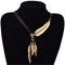 Collar Pendiente Multicapa con Borlas de Plumas y Hojas en Cuerda Negra - 3 Colores