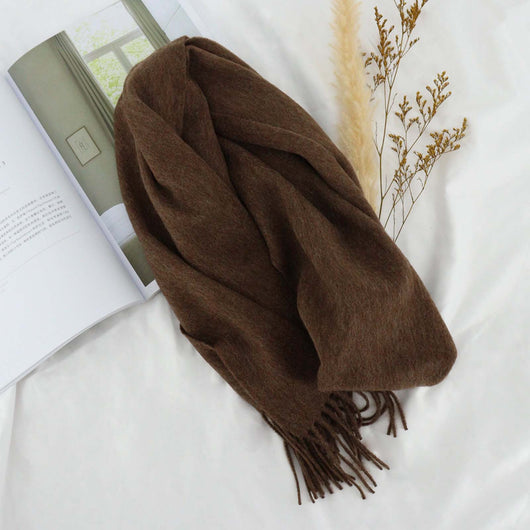 Bufanda de Lana Premium Gruesa para Invierno - Colores Sólidos Versátiles - Image 14