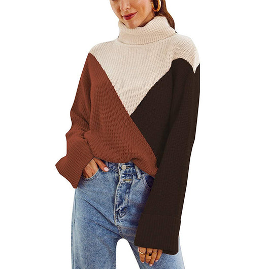 Suéter Cuello Alto con Costuras Combinadas - Image 6