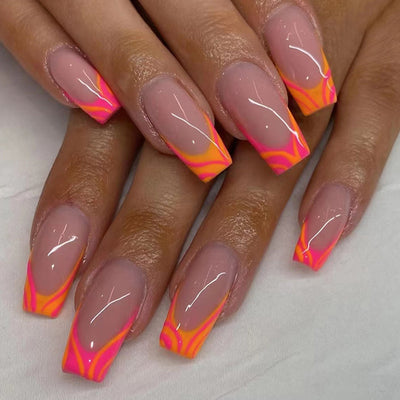 Adhesivos de Uñas Francesas con Efecto Degradado Medio