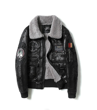 Chaqueta Vuelo Retro Americana con Cuello Solapa y Forro de Terciopelo - Image 11