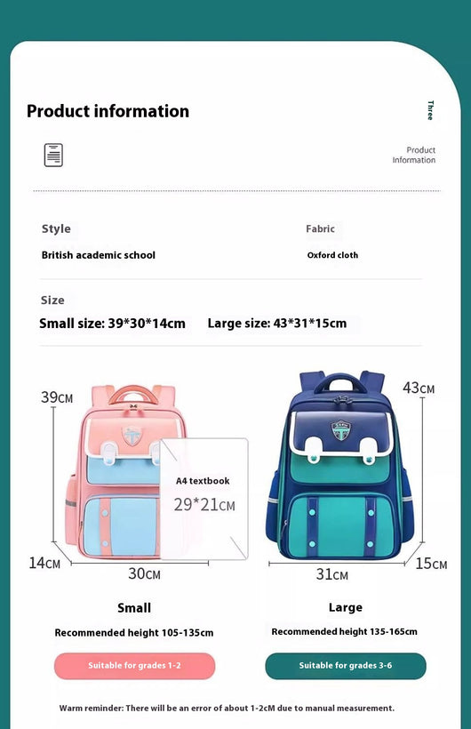 Mochila Escolar Infantil de Estilo Británico Primaria - Image 18