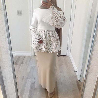 Blusa Elegante Talla Grande con Encaje y Mangas Acampanadas para Mujer - Image 15