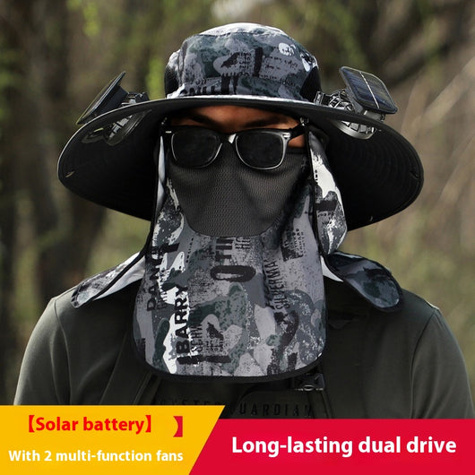 Gorro Solar de Ala Ancha con Ventilador y Secado Rápido - Image 11
