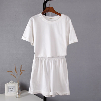 Conjunto de Verano Casual para Mujer - Blusa y Shorts de Algodón